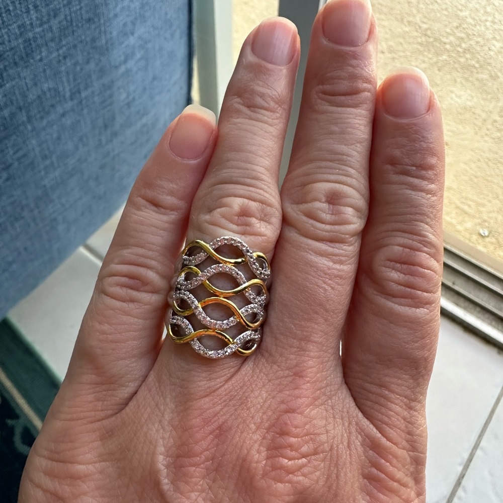 Gold and Silver Intertwined Ring